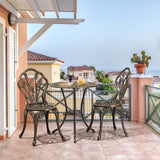 Yaheetech Patio Bistro Sets 3 Piece, Outdoor Rust-Resistant Cast Aluminum Garden Table and Chairs, Bronze Yaheetech