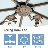 Aoxun 10' x 10' Gazebo Single Polycarbonate Roof, Outdoor Aluminum Frame Everlasting Pergolas with Netting and Curtains, for Backyards, Patios, Parties, Gardens and Lawns Aoxun