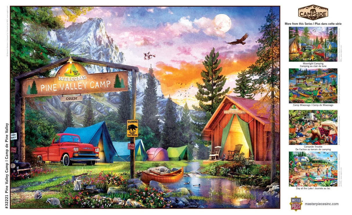 MasterPieces - 300 Piece Jigsaw Puzzle, Large EZ Grip Shapes, Pine Valley Camp, Fun for Adults, Seniors, Family, Kids, Non-Glare Finish, 18"x24" Masterpieces