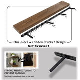 XWNE Rustic Floating Shelves 60 inch Long 8 "deep Set of 2, Heavy Duty Wood Wall Mounted Shelves for Bathroom Living Room Kitchen,Book Shelves with Thickened Hidden Bracket- Walnut XWNE