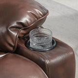 HOMCOM Power Lift Recliner Chair Sofa with Vibration Massage and Heat, Faux Leather Wide Lift Chair for Elderly, Overstuffed Reclining Chair with Remote Control, USB Port and Side Pockets, Brown HOMCOM