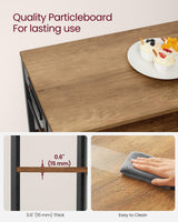 VASAGLE Rustic Walnut Baker's Rack with Integrated Charging Station and Storage Solutions VASAGLE