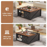 SEDETA 31.5" Lift Top Coffee Table with Storage, Square Coffee Table for Living Room, Farmhouse Coffee Table with Large Hidden Storage Compartment and Adjustable Shelves, Black SEDETA