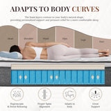 CH CHARME HOUSE King Size Mattress, 12 Inch Hybrid Mattress King Size, Medium Feel Foam and Individual Pocket Springs, Extra Edge Support, Pressure Relief, CertiPUR-US CH CHARME HOUSE