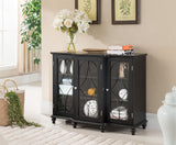 Kings Brand Furniture Wood Storage Sideboard Buffet Cabinet Console Table, Black Kings Brand Furniture