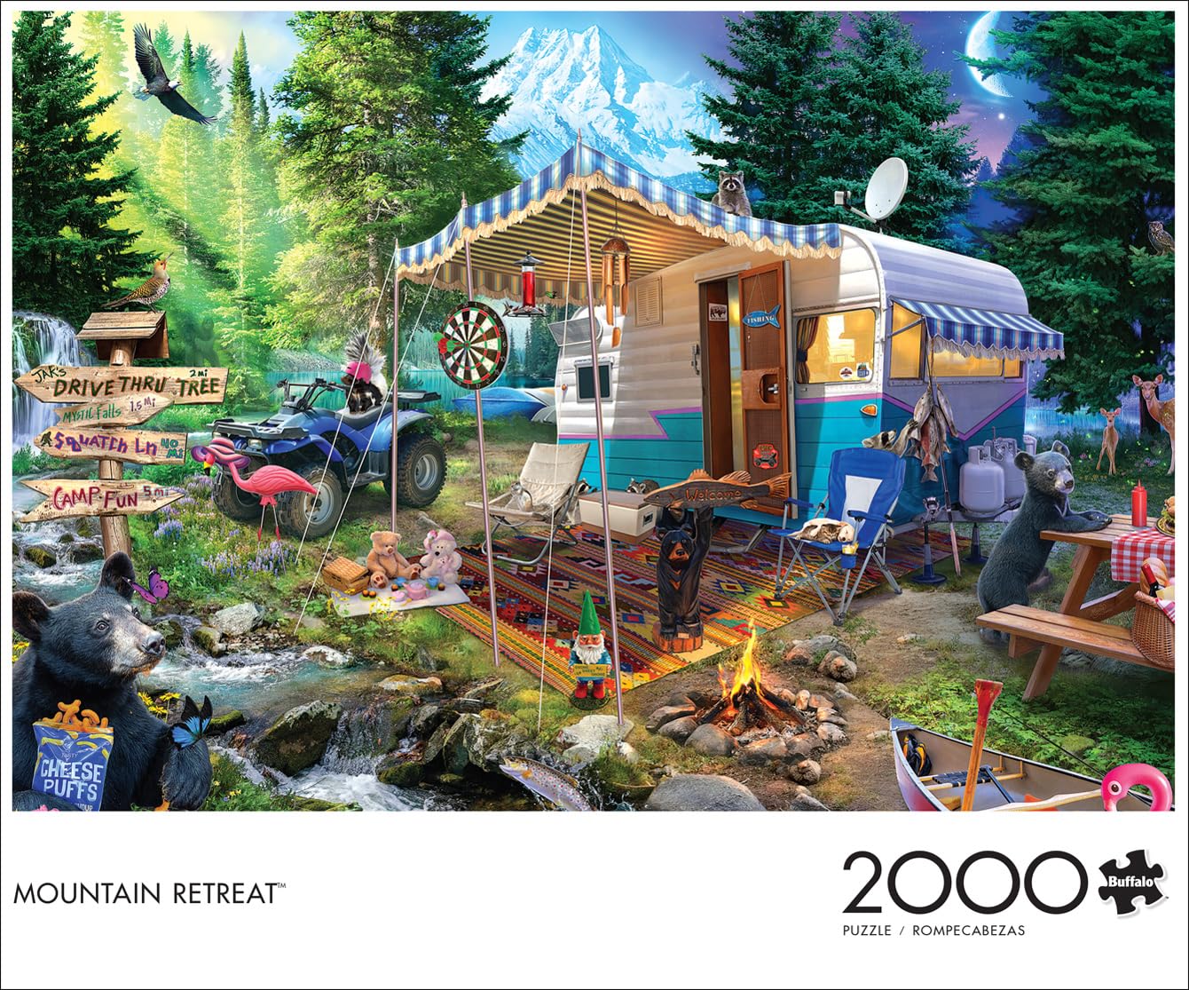 Buffalo Games - Mountain Retreat - 2000 Piece Jigsaw Puzzle for Adults Challenging Puzzle Perfect for Game Nights - Finished Size 38.50 x 26.50 - WoodArtSupply