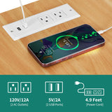 YITAHOME Kitchen Island Cart with Power Outlet, 33 Inch Mobile Kitchen Cart with Open Shelves, Rolling Portable Serving Utility Carts on Wheels with Storage for Kitchen, Dining Room, White YITAHOME