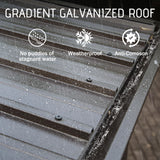 Domi 10x12FT Lean to Gazebo, Hardtop Wall Mounted Gazebo with Sloping Galvanized Steel Roof, Wall Pergola with Aluminum Frame, Curtains and Netting, for Patio, Deck, Garden, Backyard domi outdoor living