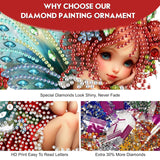 Hanging Diamond Art Kit for Adult, Christmas Angel, 5D Special Shaped Rhinestone Diamond Painting Ornament, Christmas Fairy, DIY Acrylic Diamond Art Painting Window Pendants Home Garden Wall Decor NEWENMO