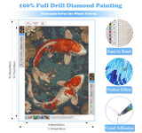 Landscape Fish Diamond Art Kits for Adults, Fish Diamond Painting Kit for Beginners, Diamond Dot, Animal Dimond Art Paintings Kit, Full Drill Gem Painting, Crafts for Adults, Home Wall Decor 12x16inch Rekxtmo