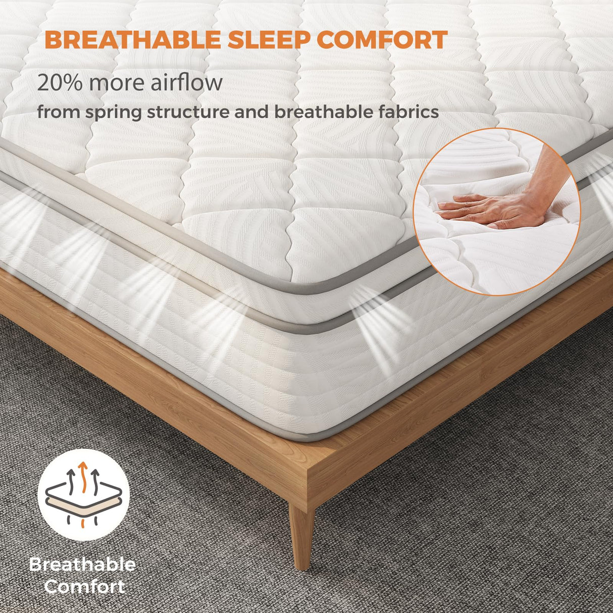 Sweetnight Twin Mattress, 10 Inch Hybrid Mattress in a Box with Comfort Foam, Individually Wrapped Pocket Innerspring for Motion Isolation & Pain Relief， CertiPUR-US Certified Twin Size Mattress Sweetnight