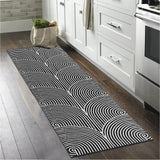 Tiffasea Woven Runner Rug 2'x6', Machine Washable Indoor Outdoor Rugs Cotton Woven Area Rug Hallway Runner Rug Entryway Rug for Living Room/Laundry/Bathroom/Bedroom(Black and White) Tiffasea