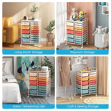 Giantex 15 Drawers Rolling Cart, Classroom Organizers, Storage Cart with Wheels, for Teacher Office Home School Supplies Tool Craft Art Paper Giantex