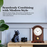 AYRELY® Classic Grandfather Mantel Clock for Living Room Déco, Elegant Wooden Finish, Gold-Tone Pendulum, Desk Clock for Living Room, Bedroom, Farmhouse Décor AYRELY