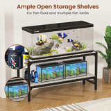 Tatub 55-90 Gallon Fish Tank Stand, Metal Aquarium Stand with 2-tier Open Shelves & Thickened Slats, Heavy Duty Metal Large Aquarium Stand for up to 6 Total Aquariums, 1000 LBS Capacity Per Shelf Tatub