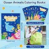 JAPBOR Ocean Animals Coloring Books - 24PCS Under The Sea Mini Colouring Book Bulk for Kids Party Favors, Sea Animal Summer DIY Art Drawing Booklet Supplies, Birthday Painting Game Goodie Bag Fillers JAPBOR