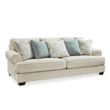 Signature Design by Ashley Monaghan Vintage Sofa with Accent Pillows, Reversible Cushions and Rolled Arms, Beige Signature Design by Ashley