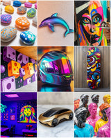 Roizefar Airbrush Paint, 36 Colors with 4.05 Fl Oz Thinner & 4.05 Fl Oz Cleaner, Water-Based Air Brush Paints Acrylic Ready to Spray, Includes Iridescent, Metallic, Neon, Classic Colors, 20ml/Bottle Roizefar