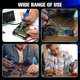 Soldering Iron Kit, 90W LED Display Adjustable Temperature Soldering Iron Automatic Sleep Mode Soldering Gun with 5PCS Tips, Solder Wire, Stand, Flux, Welding Tool for Repair, Electric Repairing, DIY K KERNOWO