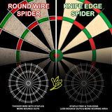 LinkVisions Sisal/Bristle Dartboard with Staple-Free Bullseye 17.8” x1.5 and 12 Steel Tip Darts 18g, Dartboard Mounting Kits Included LinkVisions