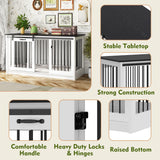 DAWNSPACES Extra Large Dog Crate Furniture, 55" Indoor Heavy Duty Dog Kennel House with Sliding Doors, Furniture Style Dog Crate Table Side End Table TV Stand for XL Large Medium Breed Dogs, White DAWNSPACES