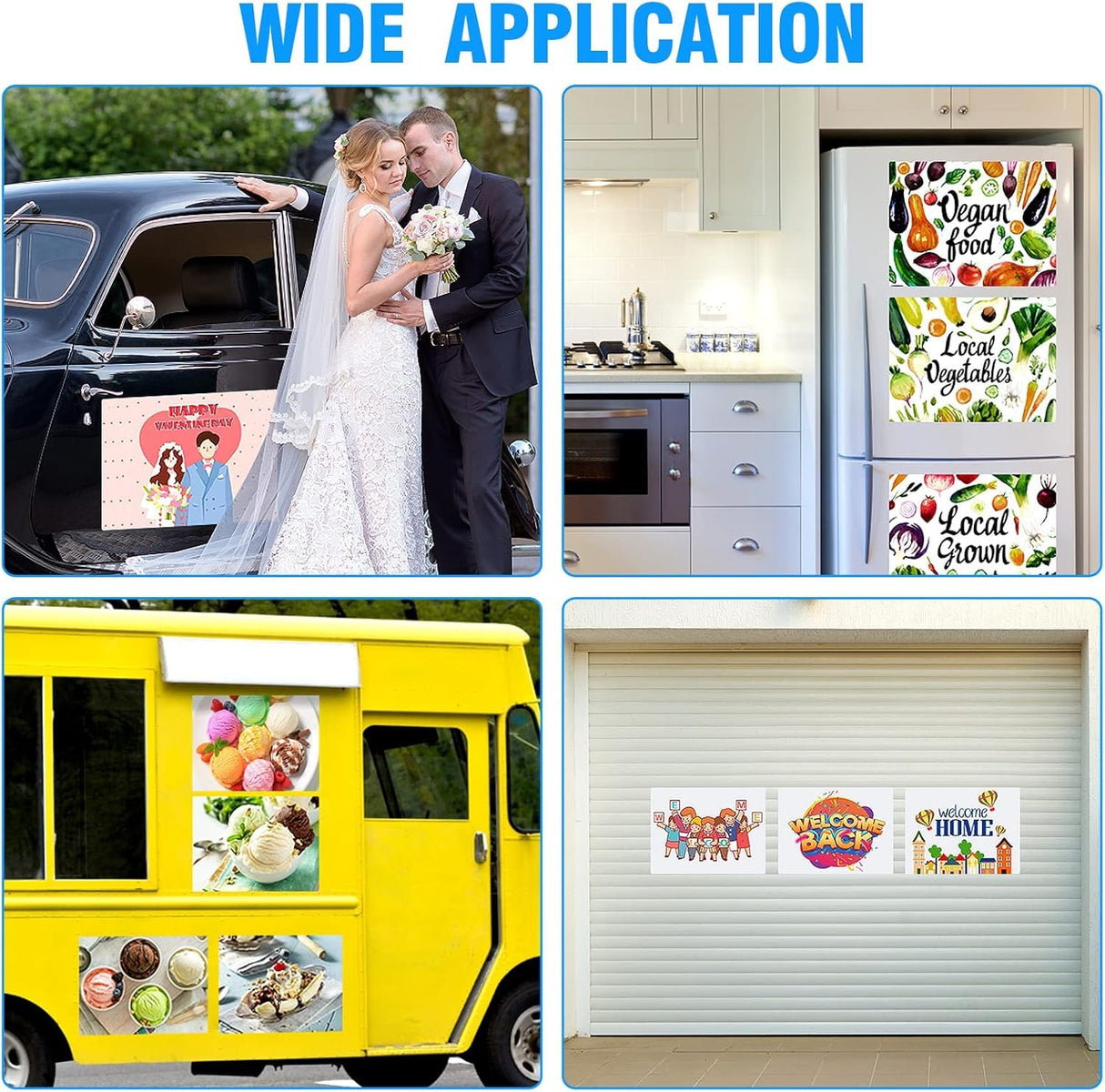 Car Magnet Sheet 16" x 24" 2 Pack - White Blank Automotive Magnets for Company Advertising, Print or Sticker - Strong Non Adhesive Vinyl Magnetic Sheets for Cars, Truck Decals, Van Advertisement Signs SALEX