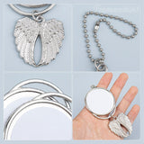 Framendino, 10 Pack Silver Angel Wing Pendant Car Hanging Ornament with Sublimation Blank Heat Transfer Photo for Home Window Framendino