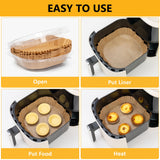 Air Fryer Liners Disposable - 125 Pcs 8IN Square Parchment Paper Sheets, Non-Stick, Oil-Proof Baking Paper for Easy Cleanup, Food-Grade Airfryer Accessories for 5-8 QT Basket, Heat-Resistant to 450°F TEDRAREVO