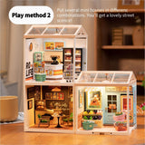 Rolife Plastic House Building Set Toy DIY Miniature Dollhouse Playset with LED for Mini Figures Construction Toys Diorama Kit Gifts for Teens Adults Rolife