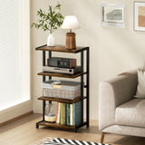 ERYTLLY 4-Tier AV Media Stand - Corner Game Console Shelf and Small Entertainment Stand - Audio Rack for TV, Small Media Console Organizer ERYTLLY