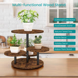 ELITEROO 4 Tier Round Cupcake Tower Stand for 50 Cupcakes, Wooden Rotatable Cake Stands with Tiered Tray, Farmhouse Wood Dessert Display Platter for Birthday Graduation Baby Shower Wedding Tea Party ELITEROO