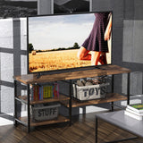 55 Inch TV Stand for TVs up to 70 Inch TV, Modern Entertainment Center with Open Storage Shelves, TV Media Console Table for Living Room, Rustic Brown CJMM