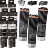 Geyoga 72 Pcs Professional Charcoal Pencils Soft, Medium and Hard for Drawing Charcoal Pencils for Art Painting Sketching Shading Drawing Blending Portrait Artists Students Back to School Gifts Geyoga