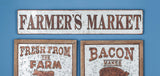 Deco 79 59449 Distressed Iron Farmer's Market Wall Sign, 7" x 36", Brown/Gray Deco 79