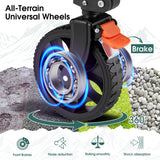 140L Collapsible Folding Wagon Cart with 330lbs Resting Weight Capacity, Heavy Duty Garden Cart with All-Terrain&Brake Wheel, Foldable Utility Wagon with Side Pocket for Groceries Camping,Black Generic