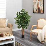 Nearly Natural 5299 Ficus Silk Tree, 4-Feet(48 in), Green Nearly Natural