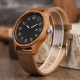 Engraved Wood Watch for Men Personalized Walnut Watch Leather Strap Anniversary Birthday Watch for Husband Dad Son LMWOOD