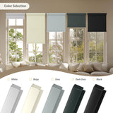 Boolegon Blackout Cordless Roller Shades, Window Blind with Thermal Insulated, UV Protection Fabric, Free-Stop System Roller Blind for Home, Office, Black, Custom Size Boolegon