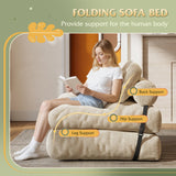 WLIVE Futon Sofa Bed,with Pillow, Floor Couch Bed for Living Room Dorm Bedroom, Single, Adult Teen Child, Beige WLIVE