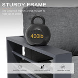 LayinSun Aluminum Furniture Set with Fire Pit Table, 5 Pieces Patio Sectional Conversation Chat Sofa Modern Seating Set LayinSun