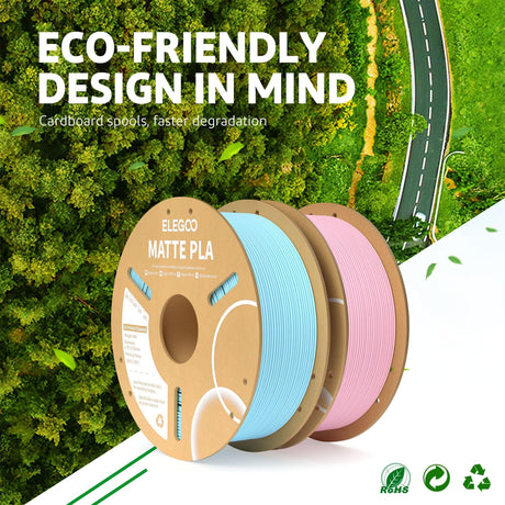 ELEGOO Matte PLA Filament Beige 1KG, 1.75mm 3D Printer Filament Dimensional Accuracy +/- 0.02mm, 1kg Carboard Spool (2.2lbs) for Most FDM 3D Printers ELEGOO