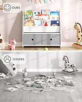 CHOEZON Kids Bookshelf and Toy Storage, 4 Tier Large Capacity Kids Book Rack, Sling Kid Bookcase, for Kids Room, Nursery, Playroom, White and Gray MCW06WT CHOEZON