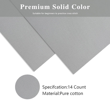 Zhenqing 14CT 12x12 Inch Aida Cloth 6-Pack (6 Colors) – Premium Cotton Cross Stitch Fabric for Beginners & Pros – Pre-Cut Squares for Embroidery, Needlework, DIY Crafts Zhenqing