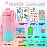 7july Decorate Your Own Water Bottle Kits for Girls Age 4-6-8-10 (Stainless Steel),Mermaid Themed Painting Crafts,Fun Arts and Crafts Gifts Toys for Girls Birthday Christmas 7july