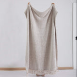 Ultra Soft Cozy Sherpa Throw Blanket with Tassel, Light Weight Warm Decorative 2 Tones Ombre Light Brown Pattern Reversible Boho Style Blanket for Sofa, Couch, Bedroom,Travel, 50”x60” HORIMOTE HOME