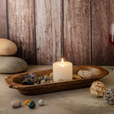 Mie Creations 16'' Large Wooden Dough Bowl for Decor, Huge Decorative Centerpiece Oval Tray Rustic Dough Bowls for Table | Mothers Day Gifts Thanksgiving Dining Christmas, Hand Turned Long Wood Bowl Mie Creations