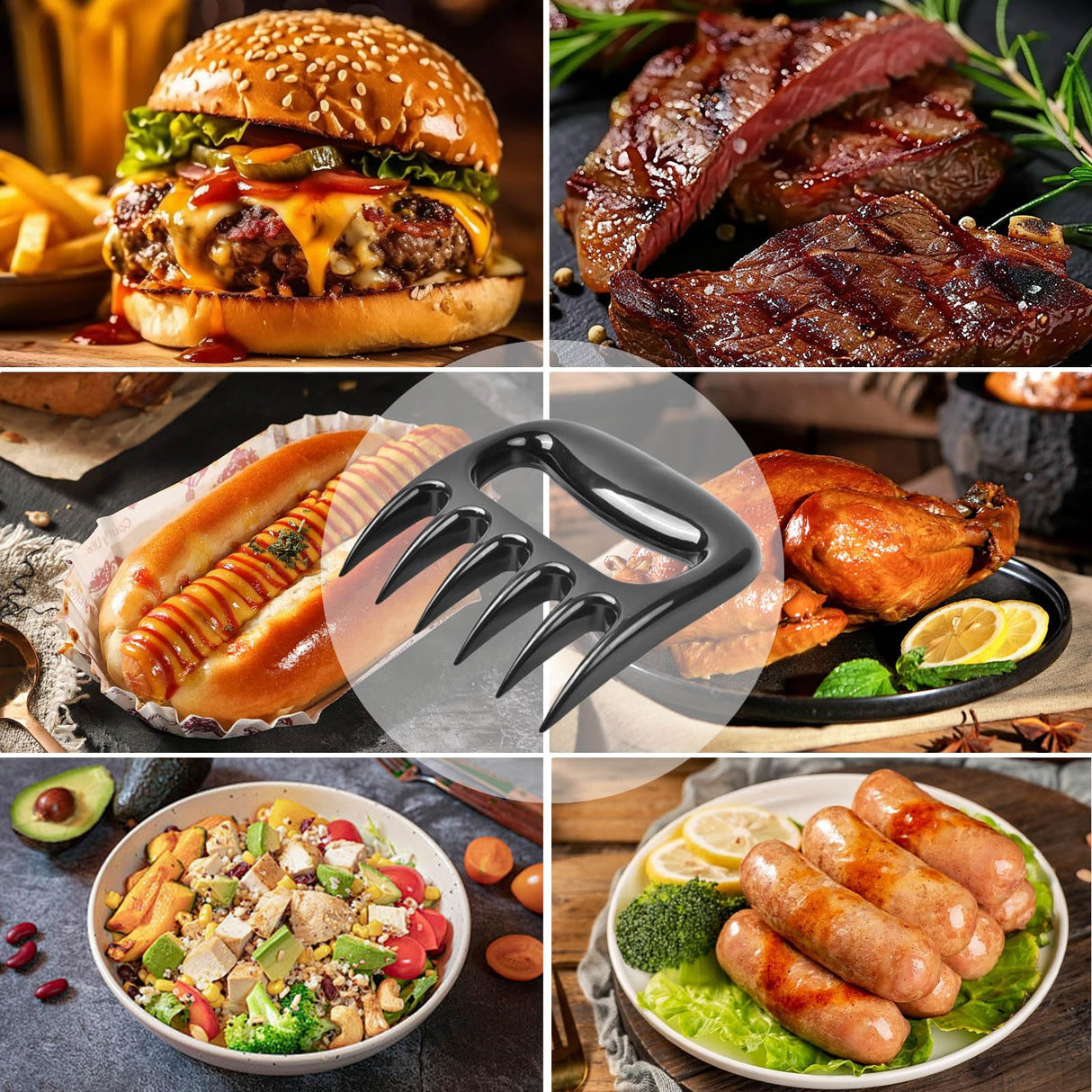 FKKsparkler Meat Shredder Claws, Pulled Pork Claws for Meat Shredding, Chicken Shredder Tool Barbecue Accessories Gift for Men, Pack of 2 FKKsparkler