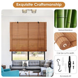 Bamboo Roller Blinds Shades,Outdoor Bamboo Roll Up,Vertical Lifting,Natural,Breathable,Waterproof Roller Shades for Privacy Protection,Sun Shade,Blackout,Ventilation,Easy Installation,36x72in（WxH BAYUE