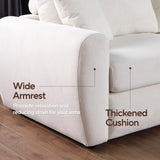 Alberobelo Sofa Couch, 66.5" White Modern Couch with Deep Seats, Chenille Fabric Comfy Sofas with Wooden Interior,loveseat Couch with Wide Armrest, Couches for Living Room, Bedroom and Office Alberobelo