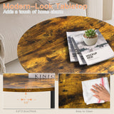 FAMIDGE Round Coffee Table, Small Coffee Tables for Living Room, Circle Coffee Table with Metal Frame, Floor Table Desk for Sitting on The Floor, Home, Office, Rustic Brown (23.6" D x 14.2" H) FAMIDGE